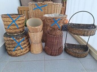 Prútené koše,  košíky," kvetináče"... - 11