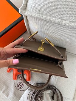 Hermes kelly mini kabelka khaki s krabicou - 11