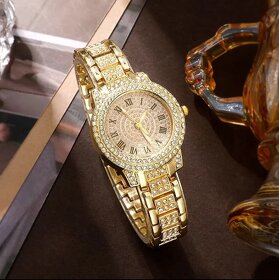 Zlaté dámske hodinky s náramkom, prsťeňom, náhrdelníkom a .. - 11