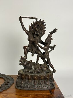 Starožitná bronzová soška Yamantaka (Tibet) - 11