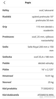 Predaj dievcensky bicykel 16" Arcore Atomix 16 - 11