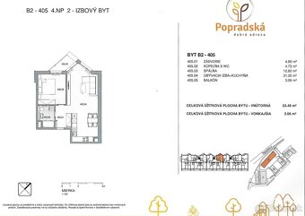 2-izbový byt s balkónom a parkovacím miestom – Popradská, Ko - 11
