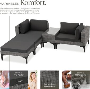 Predam zahradny Ratanový set Bellaria s hliníkovým rámom - 11