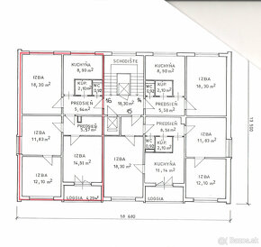 S vlastným kúrením, 4-izbový byt s loggiou na predaj, SNV - 11