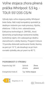 Zhora plnená práčka Whirlpool - 11