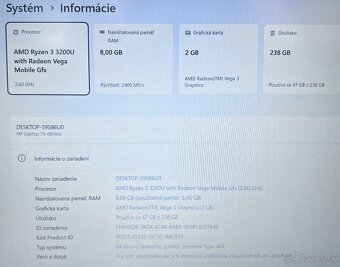 HP / Ryzen 3 / 2GB VEGA / Full HD / batéria 89% - 11