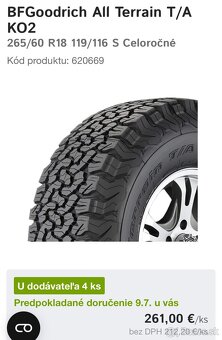 265/60r18 BF Goodrich All-Terrain T/A - 11