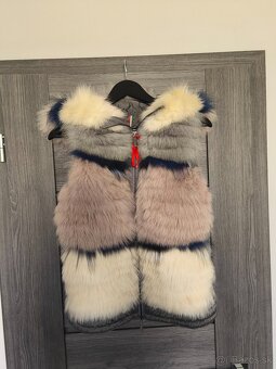 Krasna talianska bunda Max s pravou kozusinou - 11