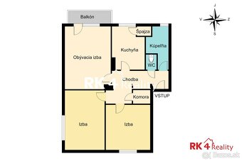 RK4 - NA PREDAJ - priestranný 3 izbový byt - 11