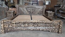 Drevená posteľ Poľovnicke motivy 180×200 vrátane roštov - 11