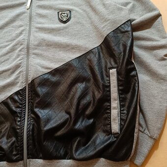 Philipp Plein sivá tepláková mikina na zips Made in Italy XL - 11