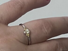 Diamantový prsteň biele zlato - 11