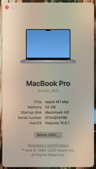 Macbook Pro M1 Max - 16”, 32GB Ram - 11