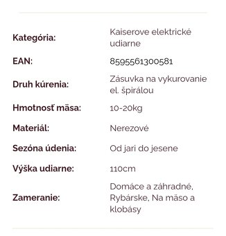Elektrická udiareň Kaiser - 11