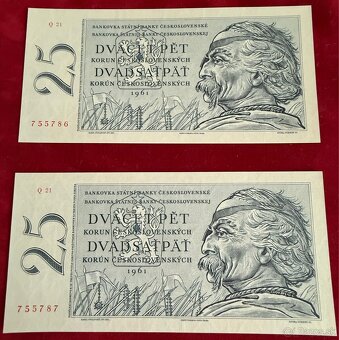 Československé bankovky TOP stav UNC postupky čísla za sebou - 11