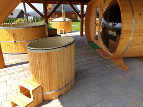 Venkovní oválná sauna s panoramatickým oknem - 11