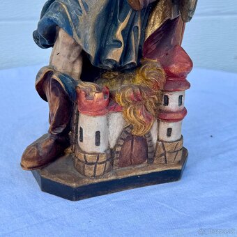 Dřevěná malovaná socha svatý Florián - 11