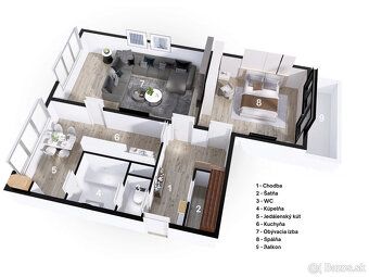 BOSEN | 2 izbový byt s loggiou v centre Fiľakova, 65m2 - 11