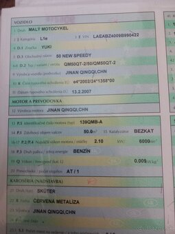 yuki 50 new speedy 78ccm kit na špz.. stav- sadnúť a jazdiť - 11