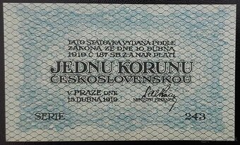 BANKOVKY IV. ČSR PRVÁ REPUBLIKA- I. EMISIA ROK 1919 - 11