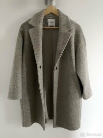 Mango Oversized béžový dámsky kabát strih coccoon XS 34 - 11