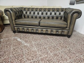 CHESTERFIELD ŠTÝL 3+2xUŠÁK,NOVÁ - 11