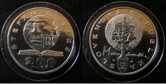 Slovenské strieborné 100, 200 koruny bk, proof - 11