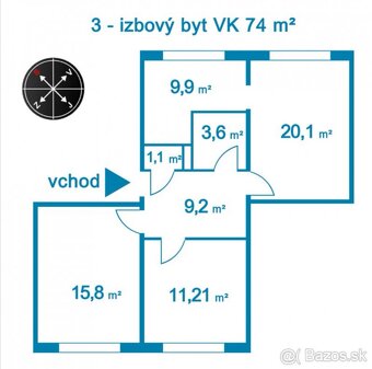 BYT 3 IZBOVY KOMPLETNE ZREKONSTRUOVANY SO ZARIADENIM - 11