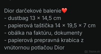 Originál Dior darčekové balenie - 11