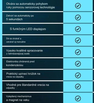Bezdotykový odpadkový kôš s USB 58 L - biely čierny sivý - 11