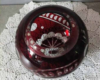 Krištáľ - rubínová karafa , poháre, vázy - 11