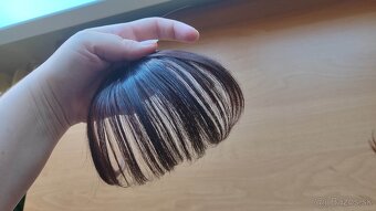 Falošná ofina (príčesok) - hnedá farba, 3 ks - 11