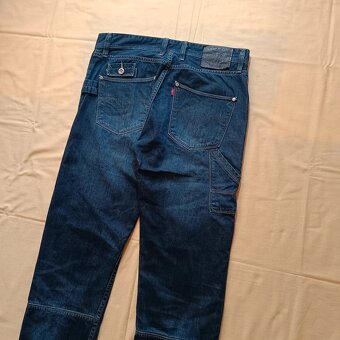 Rare Levis modré rovné džínsy rifle straight jeans 33x34 - 11