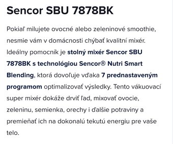 Stolný mixér Sencor SBU 7878BK - 11