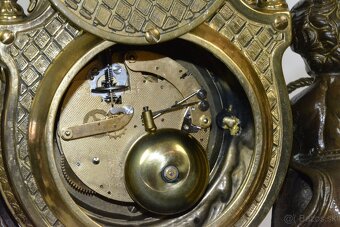 Starožitné krbové hodiny FHS s kentaury+svícny XXL - 11