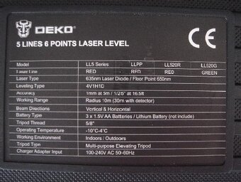 Profi 3D krížový samonivelačný zelený laser DEKO, celokovový - 11