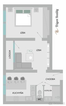 KN CENTRUM – Byt s loggiu – parkovanie vo dvore - 11