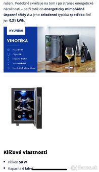Predám vinotéku/ chladničku Hyundai  Vin 16 - 11