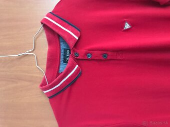 GUESS originál Red pánske polotricko L - 11