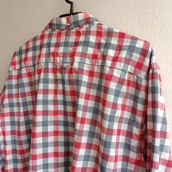 Gant károvaná košeľa s dlhým rukávom červená biela XXL - 11