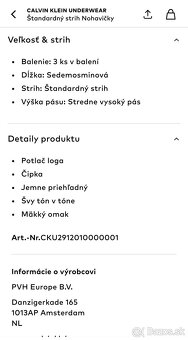 Nohavičky Calvin Klein 3-pack velkosť S…nové - 11