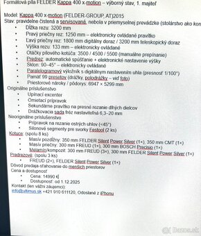 Formátová píla FELDER Kappa 400 X Motion - 11