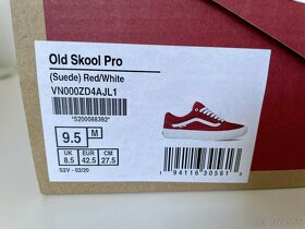 VANS Old Skool Pro - Red/White (Suede) - 11