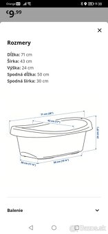 Detská postieľka s matracom+vanička na kúpanie Ikea - 11