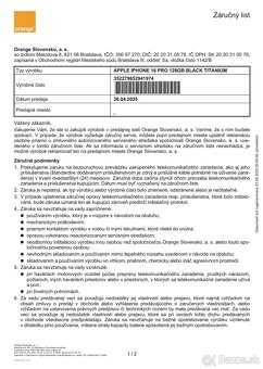 Predám Apple iPhone 16 PRO 128GB Black Titanium - 11