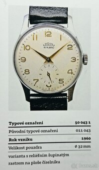 Československé mechanické vintage retro hodinky PRIM 50 - 11