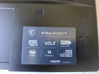 MSI Stealth GS77 17.3" – i9 12900H / RTX 3080 / 32 GB RAM - 11
