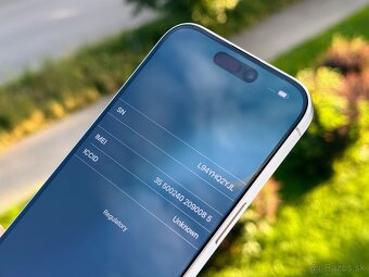 Apple iPhone 15 Pro 128GB White, výborný stav, komplet, 88% - 11