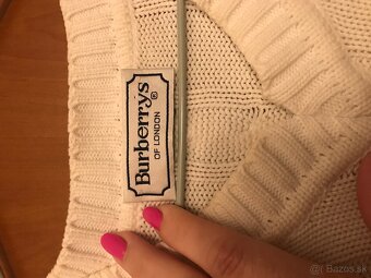 BURBERRY originál white pánsky svetrik XL - 11