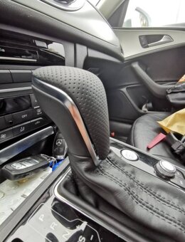 Kožená radiaca páka AUDI A6 A7 - perforovaná / hladká - 11